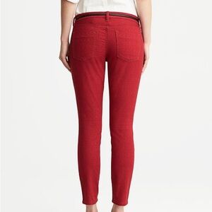 Banana Republic Red Skinny Jeans Women Size 31 Mid Rise Stretch Denim Pants